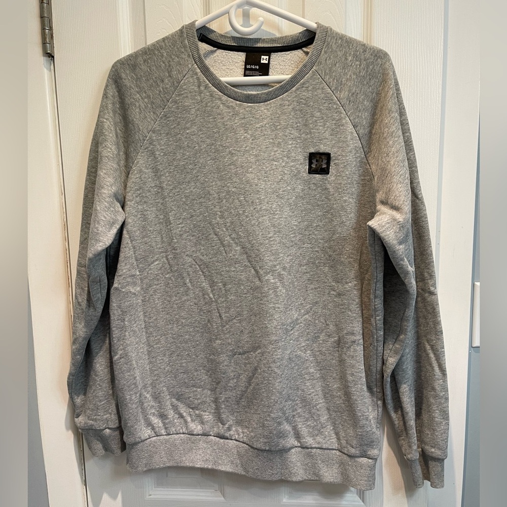 UNDER ARMOUR Gray Men’s Large Training Rival Fleece Crewneck Sweatshirt